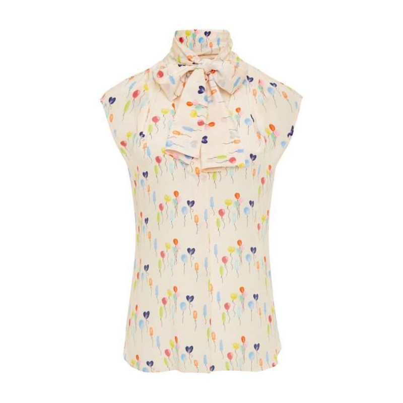 Maison Common Bow Balloon Tie Blouse Timeless Martha's Vineyard