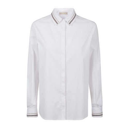Purotatto Embellished Collar Blouse Timeless Martha's Vineyard