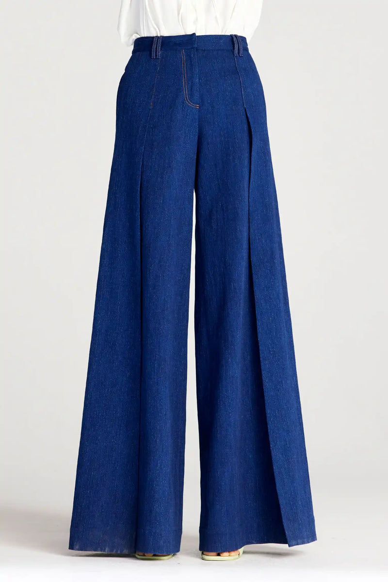 Palmer / / Harding Spliced Extra Wide Denim Trousers Timeless Martha's Vineyard 