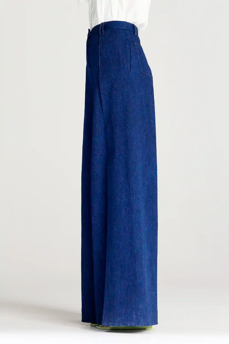 Palmer / / Harding Spliced Extra Wide Denim Trousers Timeless Martha's Vineyard 