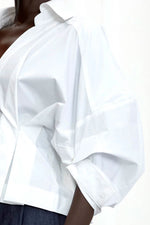 Honesty Opens Cotton Shirt - White