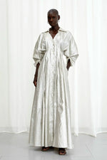 Honesty Opens Linen Gown - Silver