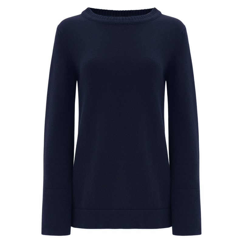 La Fée Parisienne Claudine Cashmere Sweater in Navy  Timeless Martha's Vineyard 