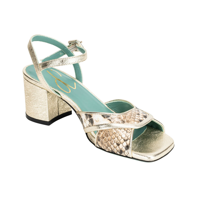 Paola D'Arcano Georgia Sandal Natural Python Timeless Marthas Vineyard