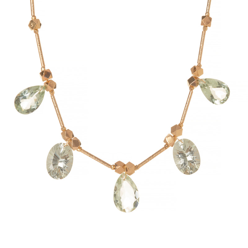 Cushion Necklace - Green Amethyst