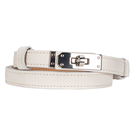 Gianni Segatta White Turn Lock Clasp One Size Belt – Timeless