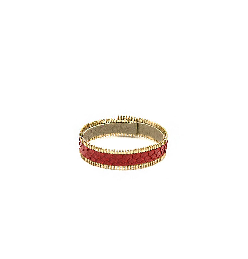 Coralie Paris Red Python Zip Miss Bracelet Timeless Martha's Vineyard 