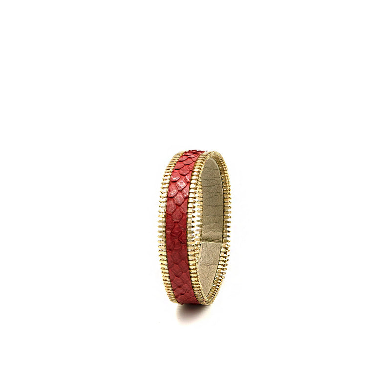 Coralie Paris Red Python Zip Miss Bracelet Timeless Martha's Vineyard 