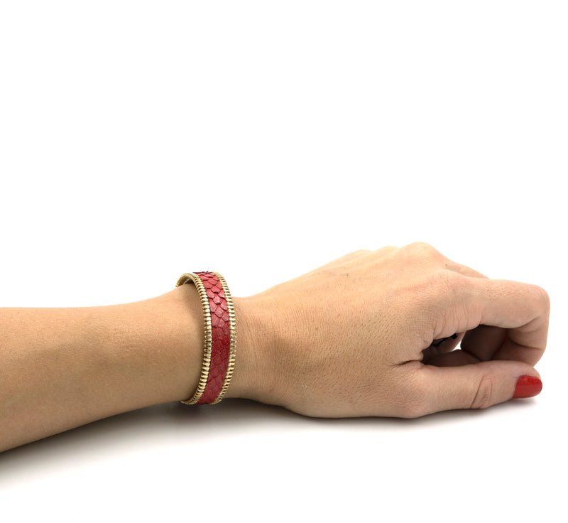 Coralie Paris Red Python Zip Miss Bracelet Timeless Martha's Vineyard 