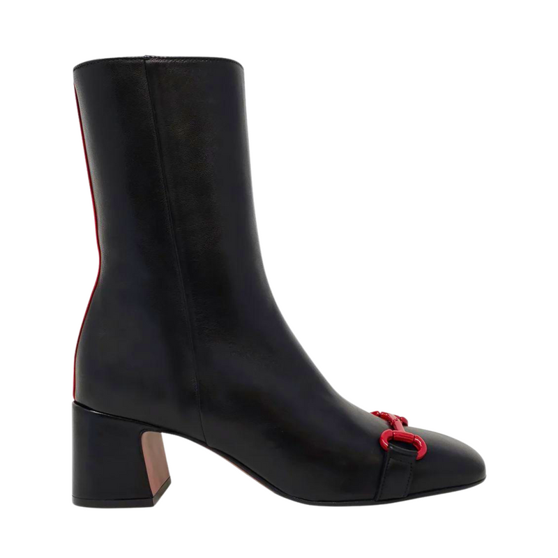 Mara Bini Black Leather Back Red Stripe Boot Timeless Martha's Vineyard