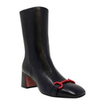 Mara Bini Black Leather Back Red Stripe Boot Timeless Martha's Vineyard