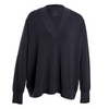 Majestic Filatures French Terry Long Sleeve Deep V-Neck - Navy Timeless Martha's Vineyard