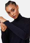 Majestic Filatures Paris Semi Sheer Merino Silk and Cashmere Turtleneck Sweater - Navy Timeless Martha's Vineyard