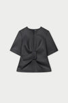 Dacia Double-faced Wool Scuba Top - Black Timeless Martha's Vineyard 