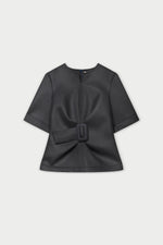 Dacia Double-faced Wool Scuba Top - Black Timeless Martha's Vineyard 