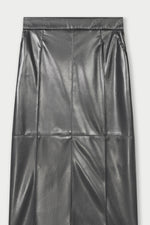 Natan Derien Black Straight Faux Leather Midi Skirt Timeless Martha's Vineyard 