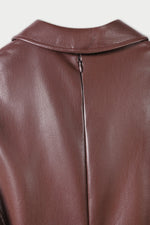 Natan Dolma Brown Faux Leather Midi Dress Timeless Martha's Vineyard 