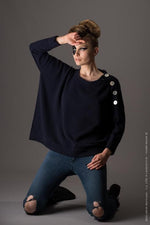 La Fée Parisienne Sabbia Button Sweater Timeless Martha's Vineyard