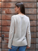 White + Warren Cashmere Pointelle Detail Crew Neck Timeless Martha's Vineyard