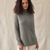 white + warren Cashmere Luxe Waffle Knit Stand Neck - Grey Heather timeless martha's vineyard