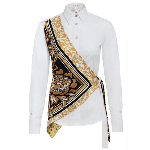 Le Sarte Pettegole Cotton Wrap Blouse at Timeless Martha's Vineyard
