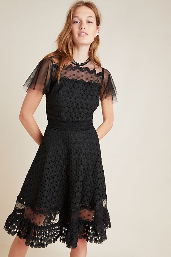 Shoshanna Brynn Fit and Flare Dress - Black Tulle and Lace On Sale Timeless Martha's Vineyard Shoshanna Brynn Fit and Flare Dress - Black Tulle and Lace On Sale Timeless Martha's Vineyard