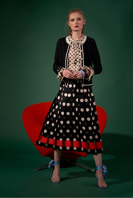 Maison Common Black Ivory Polka Dot Skirt Timeless Martha's Vineyard