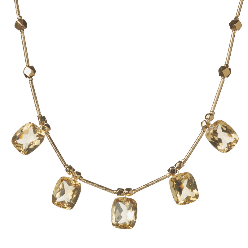 5 Octobre Citrine Cushion Cut Necklace - Timeless Martha's Vineyard