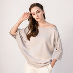 Kash Cashmere Asymmetrical Sleeve Knit Blouse Timeless Martha's Vineyard