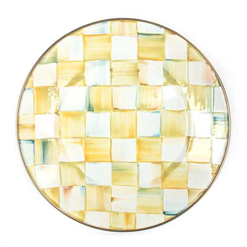 Mackenzie Childs Parchment Check Dinner Plate Timeless Martha's Vineyard