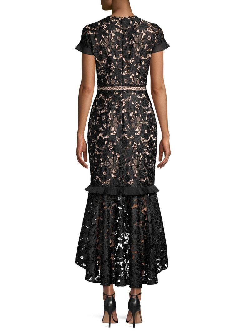 Shoshanna Senna Mermaid Dress - Black Lace with Nude Underlay Timeless Martha's Vineyard Shoshanna Senna Mermaid Dress - Black Lace with Nude Underlay Timeless Martha's Vineyard
