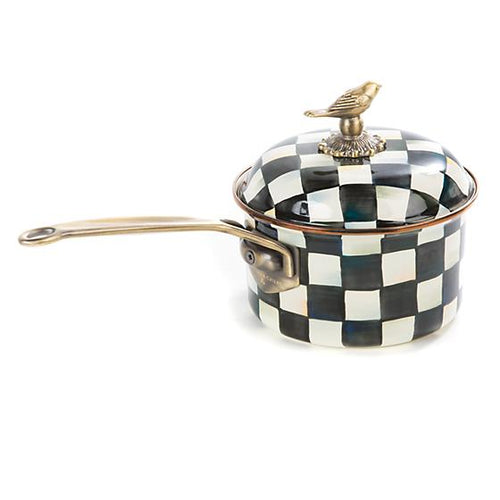 Mackenzie Childs Courtly Check 2.5 Saucepan Timeless Martha's Vineyard