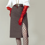 Olivia Printed Skirt - Brown