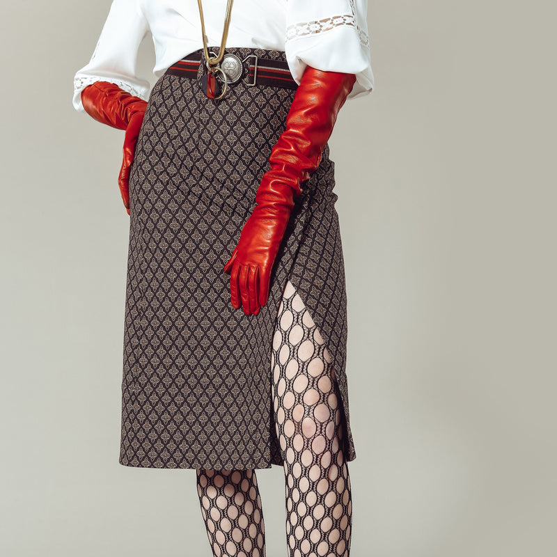 Olivia Printed Skirt - Brown