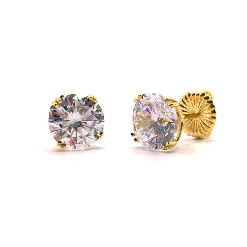 Timeless Martha's Vineyard 4ct Faux Diamond Stud - Gold