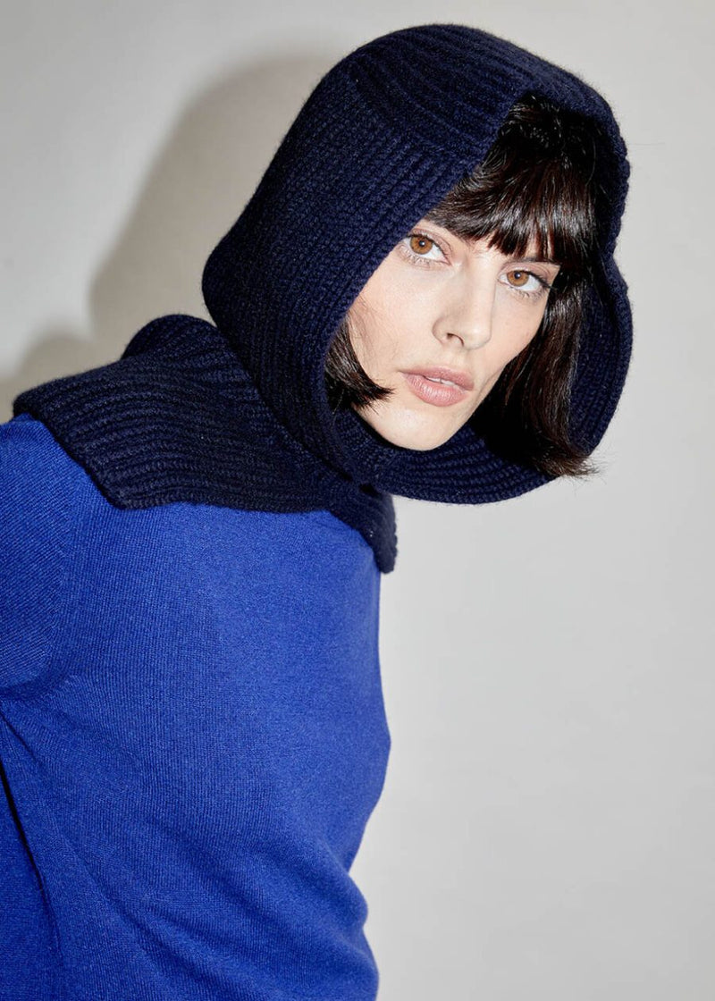 Alyki Cashmere Ribbed Hood - Grey Timeless Martha's Vineyard  Edit alt text