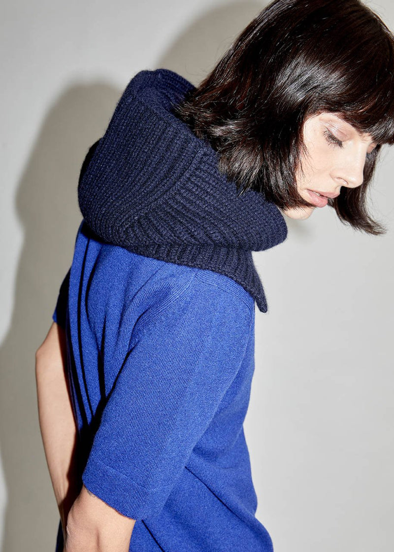 Alyki Cashmere Ribbed Hood - Grey Timeless Martha's Vineyard  Edit alt text
