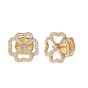 4 Petal Flower Stud Earrings - Gold Timeless Martha's Vineyard