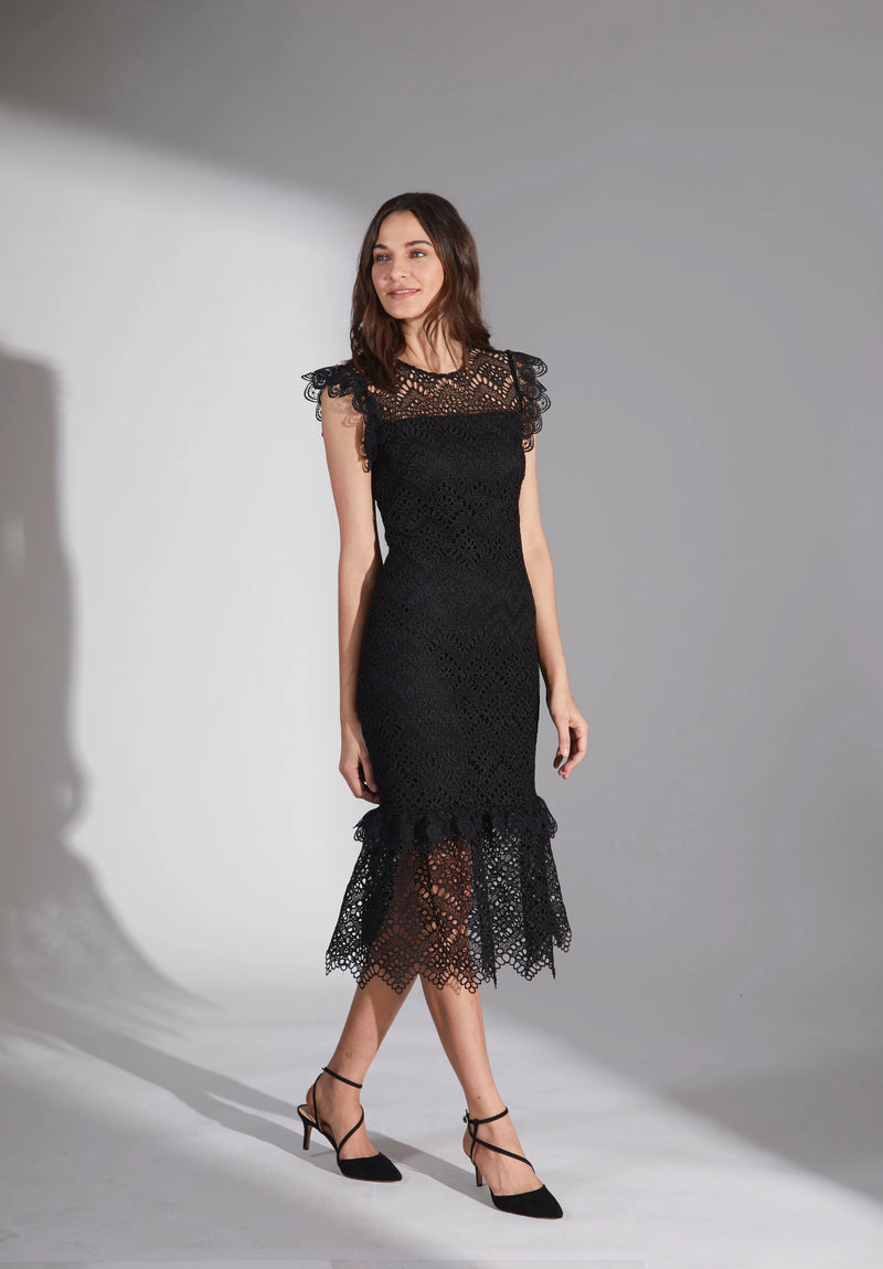 Shoshanna Antonia Lace Dress - Black Timeless Martha's Vineyard