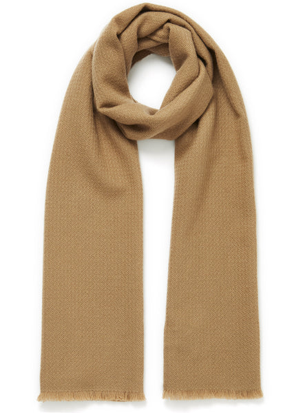 Jane Carr The Hudson Woven Cashmere Scarf in Camel Timeless Martha's Vineyard 