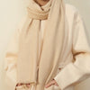 Jane Carr The Hudson Cashmere Scarf - Soft Beige Timeless Martha's Vineyard