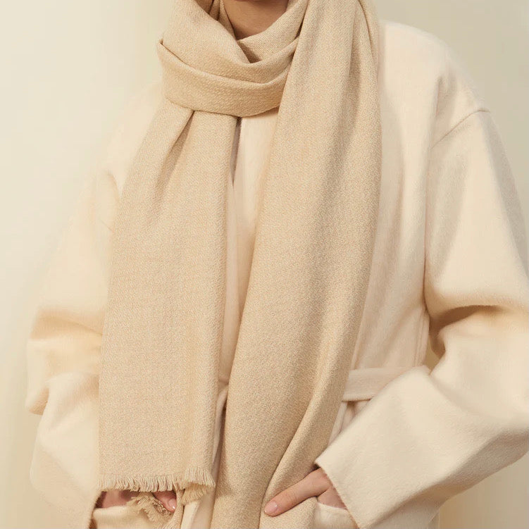 Jane Carr The Hudson Cashmere Scarf - Soft Beige Timeless Martha's Vineyard