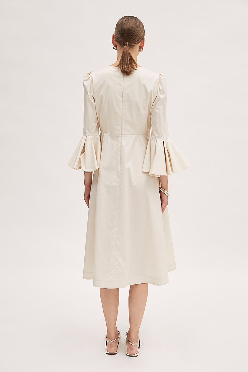 Meimeij Black Bell Sleeve Midi Dress Timeless Meimeij Black Bell Sleeve Midi Dress Timeless