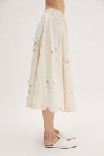 Meimeij Floral Skirt - Cream Timeless Martha's Vineyard