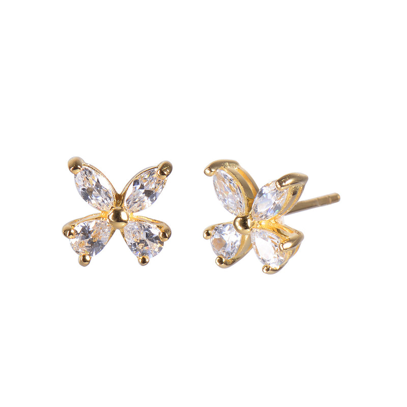 Timeless Martha's Vineyard Marquis Flower Stud Earrings - Gold