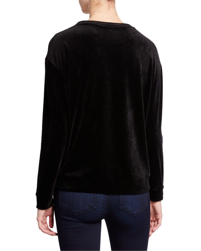 Black velour sweater cheap