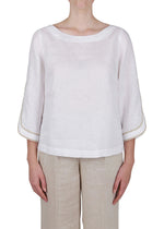 Purotatto Embellished Linen Blouse Timeless Martha's Vineyard
