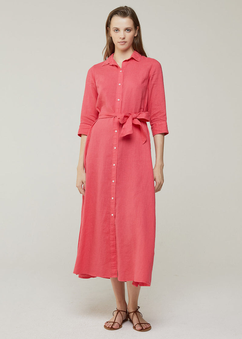 Rosso35 Linen Long Shirt Dress Timeless Martha's Vineyard Rosso35 Linen Long Shirt Dress Timeless Martha's Vineyard