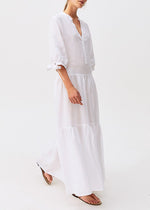 Rosso35 Tiered Linen Dress - Black Timeless Martha's Vineyard