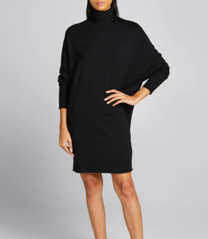 Majestic Filatures Paris French Terry Turtleneck Dress w/ Wide Sleeve - Black Timeless Martha's Vineyard Majestic Filatures Paris French Terry Turtleneck Dress w/ Wide Sleeve - Black Timeless Martha's Vineyard